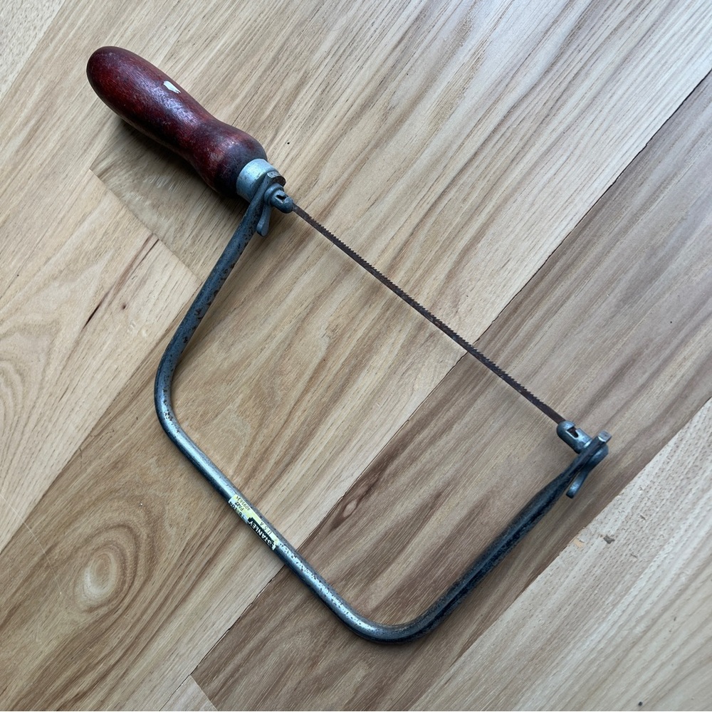 Vintage STANLEY 15-104 Coping Saw - Wood Handle